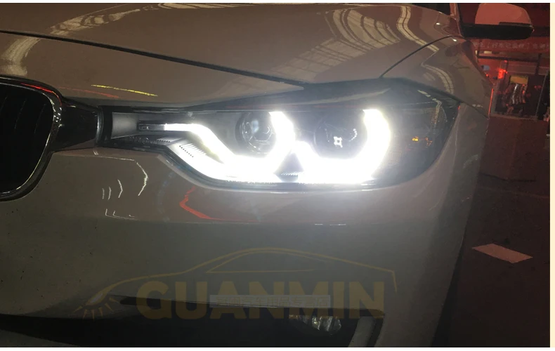 АКД стайлинга автомобилей для F30 F35 фары 2013 сонар 320i 318i 325i фары DRL HID фара ангельский глаз биксеноновые фары аксессуары