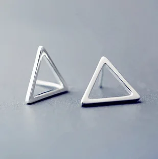 Женские треугольные серьги гвоздики из серебра 925 пробы|silver telescope|earring rackearrings