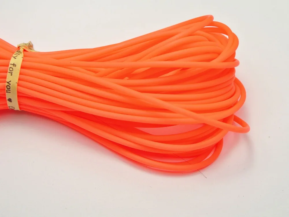 

10 Meter Orange 2mm Soft Hollow Rubber Tubing Jewelry Cord Cover Memory Wire