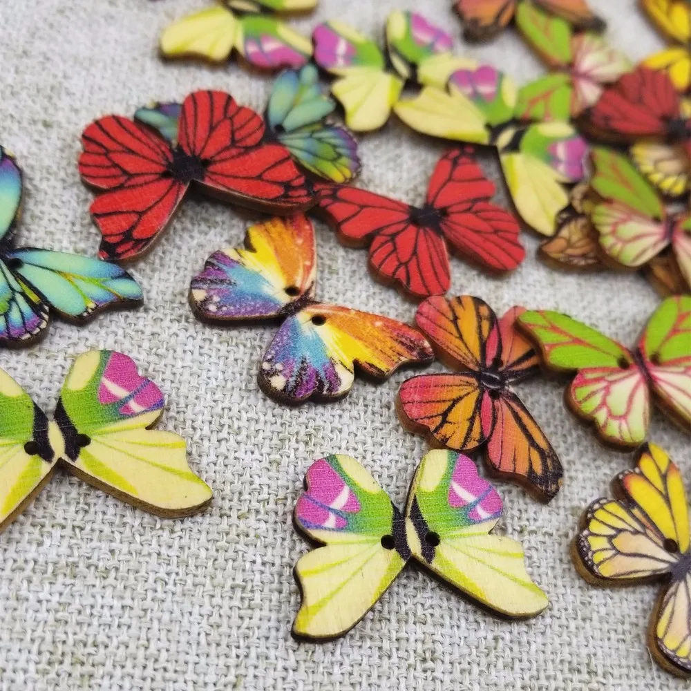 3//4/" 10 White Blue Butterfly Buttons 18mm Insect Butterflies Sewing Crafts