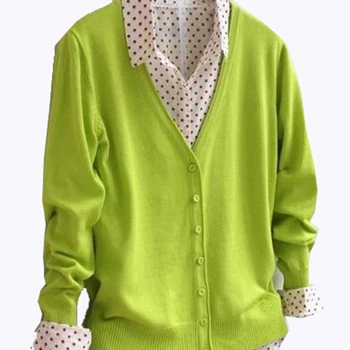 

Plus size 3XL 4XL New Women V-Neck Sweater Cardigan Knitted Sweater Shirt Coat Long Sleeve Female Casual Woman Cardigans Tops 30