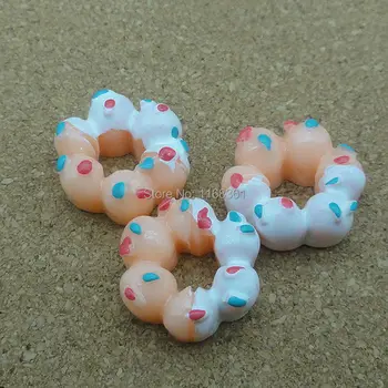 

resin flatback orange candy doughnut 15mm Cabochons Jewelry Fit Mobile Phone Hairpin Headwear DIY Accessories B106-11