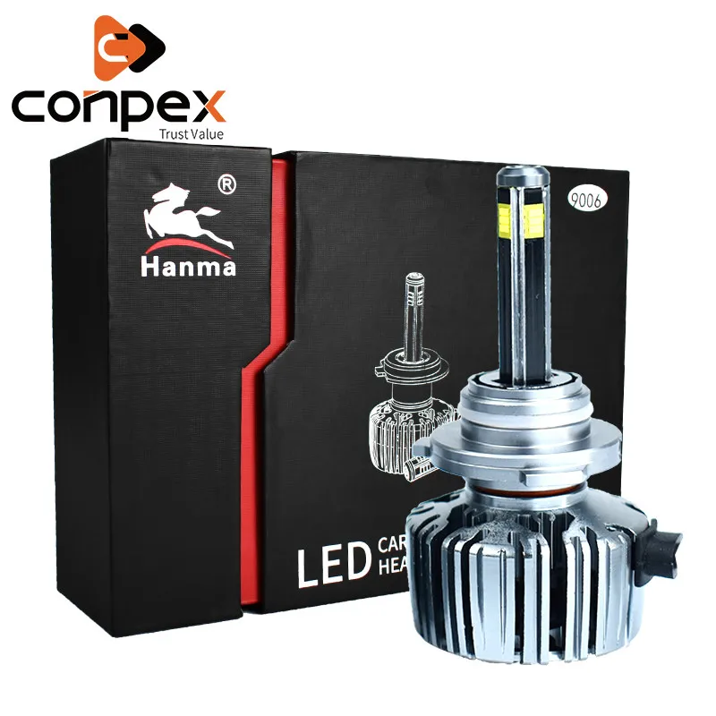 

2pcs Car Headlight Bulbs LED 6500K H1 H4 12V LED intelligent decoding chip four sides led lamp Car Styling signal lamp Lights