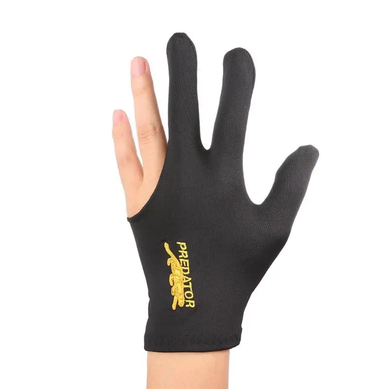 New Type Practical Lycra Fabrics Embroidery Left Hand Open Three Finger Snooker Billiard Cue Glove Pool Fitness Accessories