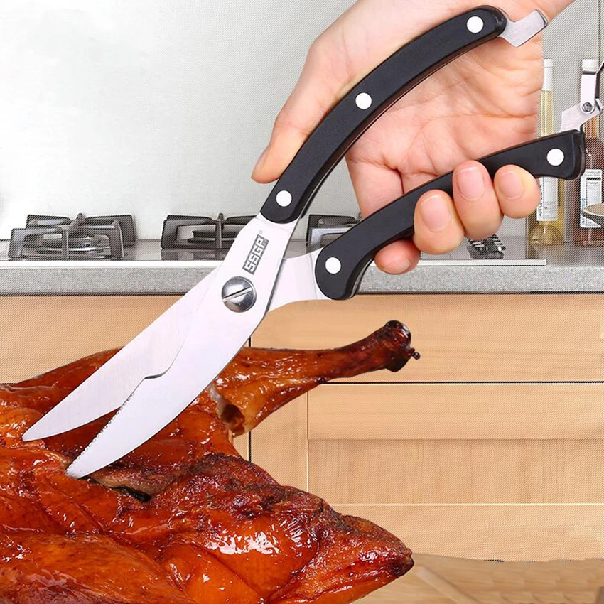 Poultry Shears Strong Kitchen Stainless Steelciseau volaill Fish Chicken Bone Scissors useful tools | Дом и сад