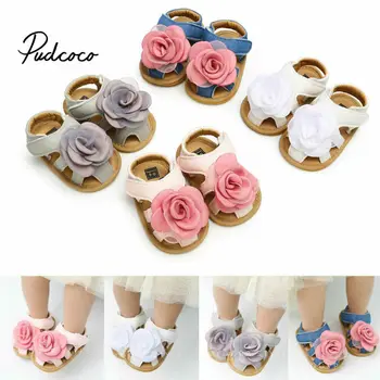

2019 New Fashion Princess Baby Infant Kid Girls Soft Sole Crib Toddler Summer Sandals Shoes 0-18M Age