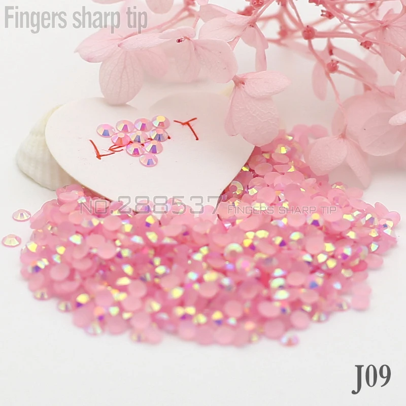 

2017 Fingers Sharp Tip 1000pcs 3mm Milk Jelly beads nail art new Light Pink AB flat nail DIY mobile shell decorative diamond J09
