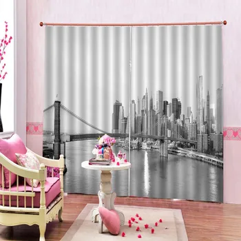 

3D Curtains Bridge building Blackout Wedding Living Room Bedroom Hotel Window Curtains The New