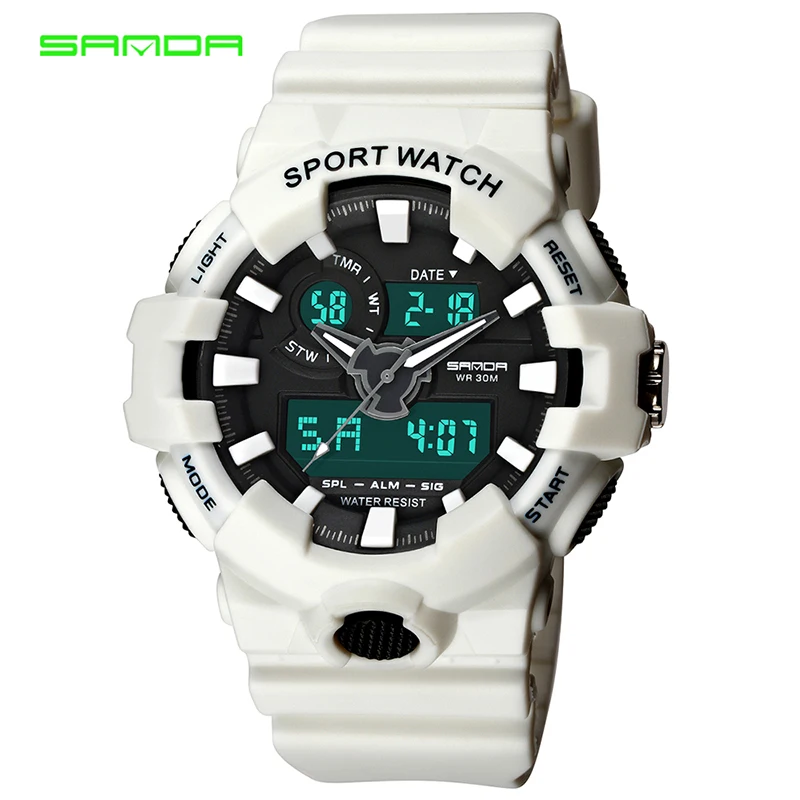SANDA, новые модные спортивные женские часы, водонепроницаемые, светодиодный, цифровые часы для женщин, для плавания, дайвинга, наручные часы, Montre Femme
