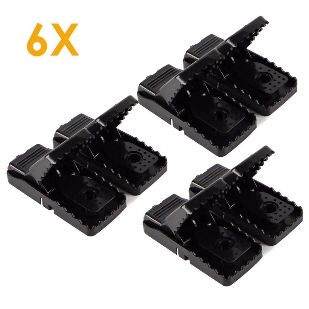 

6pcs Black Mouse Trap Heavy Duty Rat Catching Mice Trap Reusable Snap Rodent Bait Catcher Easy Use safety guaranteed