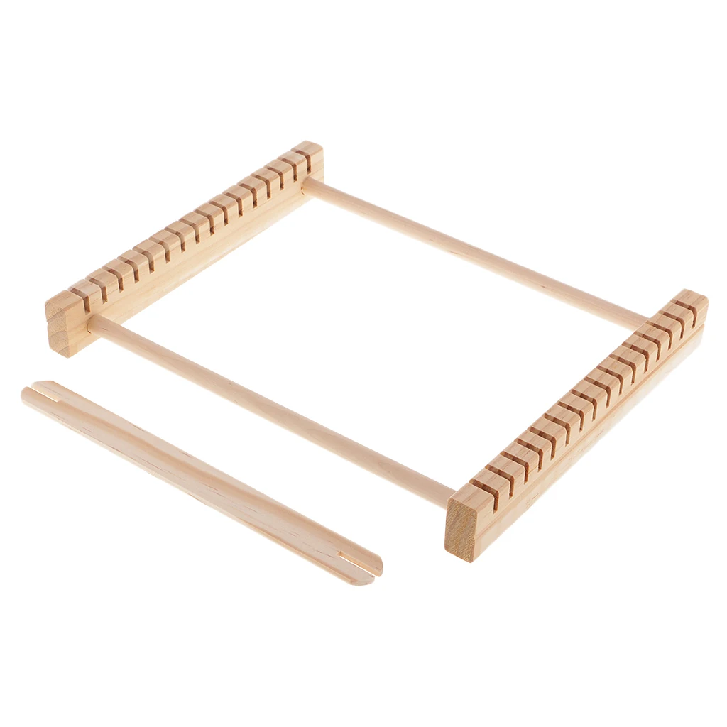 Children Kids Wooden Weaving Knitting Shuttle Loom Tapestry Hand-Knitted Machine DIY Craft Hand-Knitted Toys
