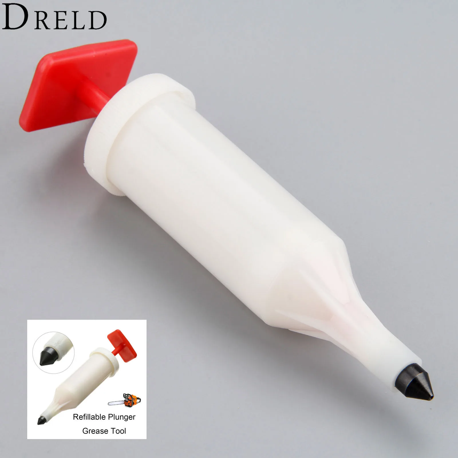 DRELD 1pc 21ml Chainsaw Grease Gun Extends Bar & Chain Life Refillable