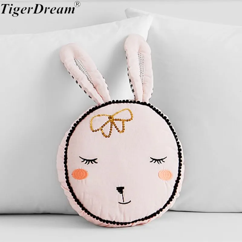 

45X35CM One Piece Soft Bunny Head Toy Rabbit Cushion Doll Cute Plush Sleeping Pillow Toys For Home decoration