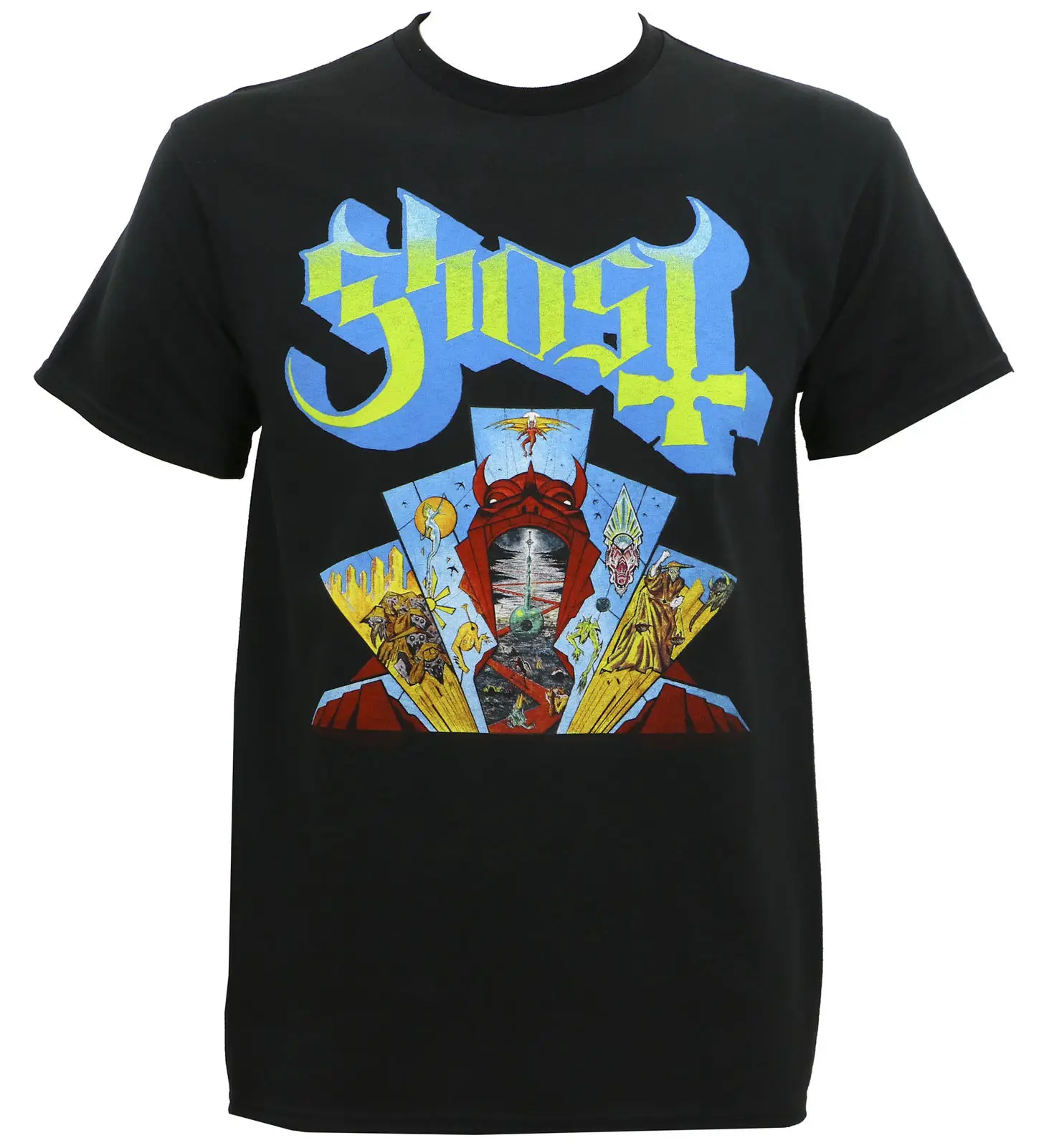 

Authentic GHOST Band Devil Window Doom Metal T-Shirt S M L XL 2XL 3XL NEW Summer Style Mens T-Shirts