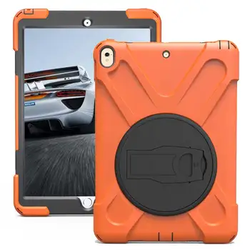 

Safe Shockproof Silicon PC Back Case for New iPad Pro 10.5" 2017 360 Degree Rotation Stand Back Cover for Apple iPad Pro 10.5
