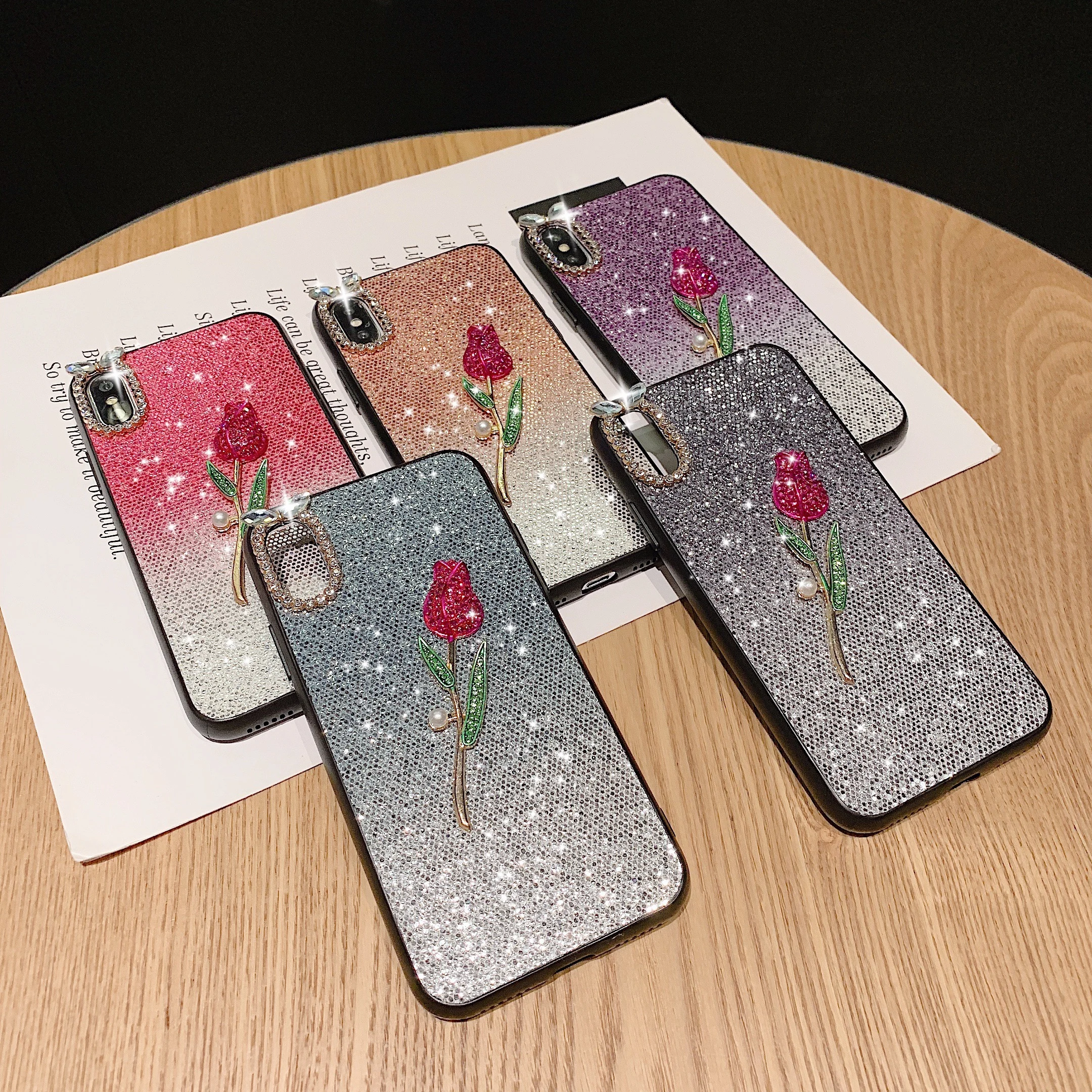 Casyva блестящий чехол для телефона Iphone X XR XS MAX Алмазный Розовый Жесткий Чехол 6 7 8 plus