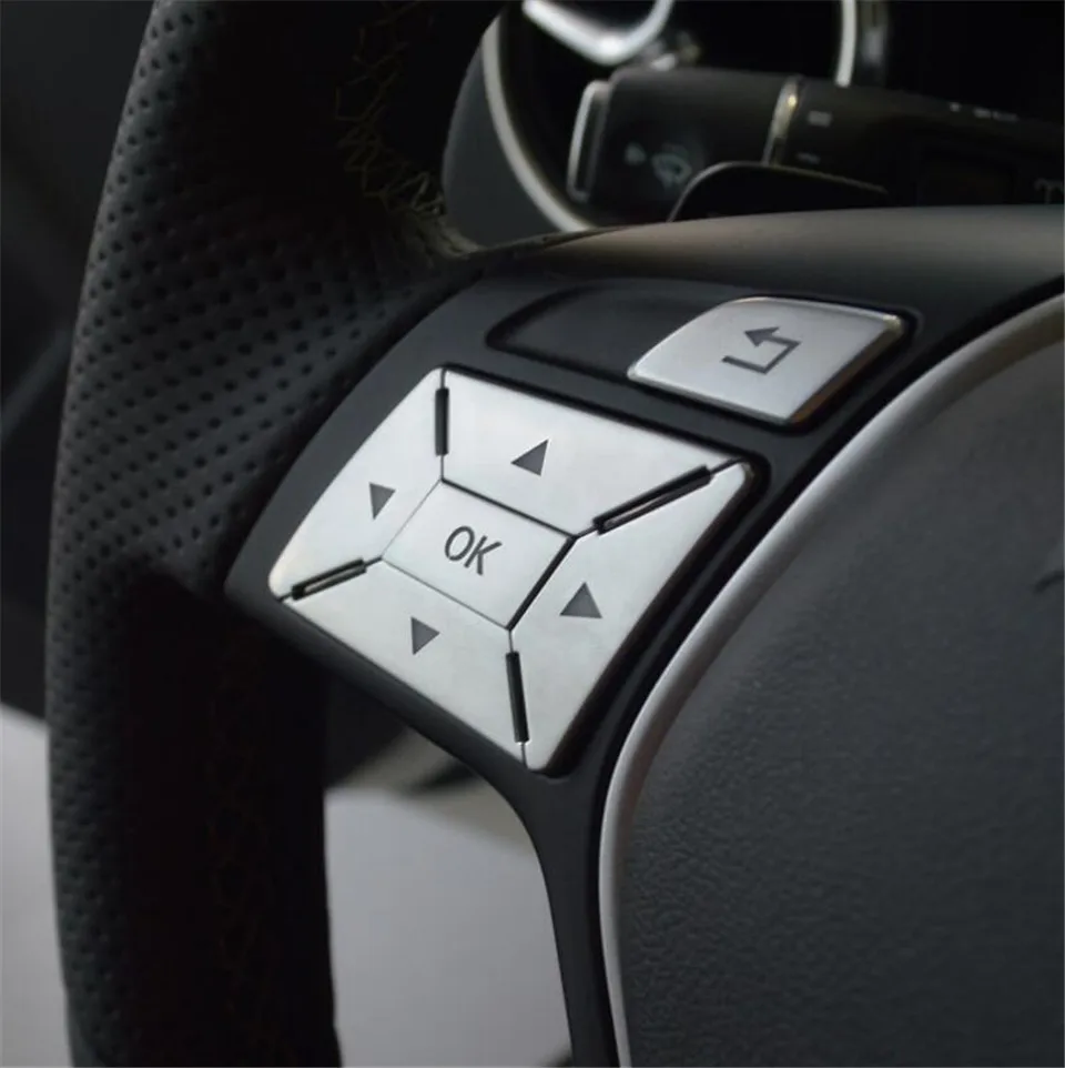 Steering Wheel Button Switch Trim Cover Sticker for Mercedes Benz A B C E ML GL CLA GLA GLK SL SLK Class W176 W246 W212 W204 Steering Wheel Button Switch Trim Cover Sticker for Mercedes Benz A B C E ML GL CLA GLA GLK SL SLK Class W176 W246 W212 W204