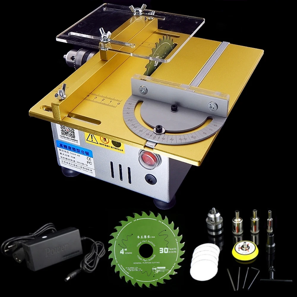 

Table Saw Multifunction Mini Handmade Woodworking Bench Lathe Electric Polisher Grinder DIY Model Cutting Saw 7000RPM B12 Chuck