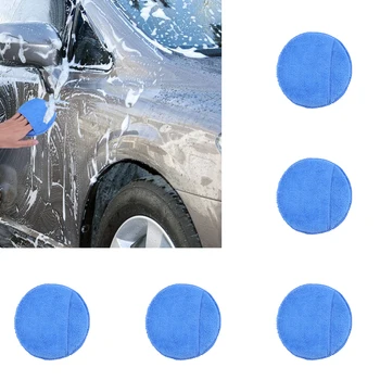 

10 Pcs Round Reusable Ultra-Soft Microfiber Wearable Wax Foam Sponge Pads Applicator For Car Washing Cleaning