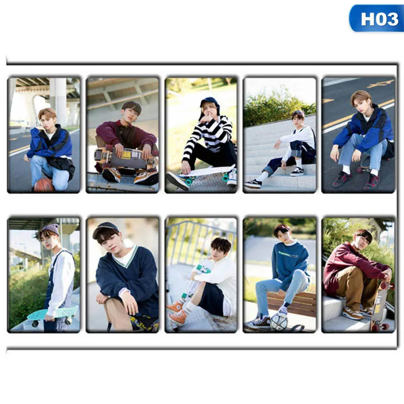 10 шт./партия KPOP Stray Kids Lomo Cards HD фото карты липкие фотокарты плакат подарок для звезды концертные Вечерние - Цвет: H03