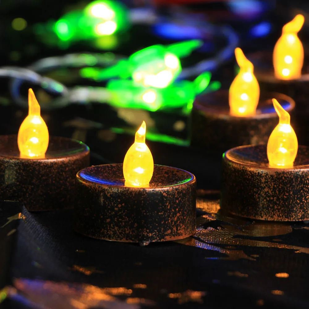 2PCS LED Candle Light Home Festival FlamelessTea Lights Electric