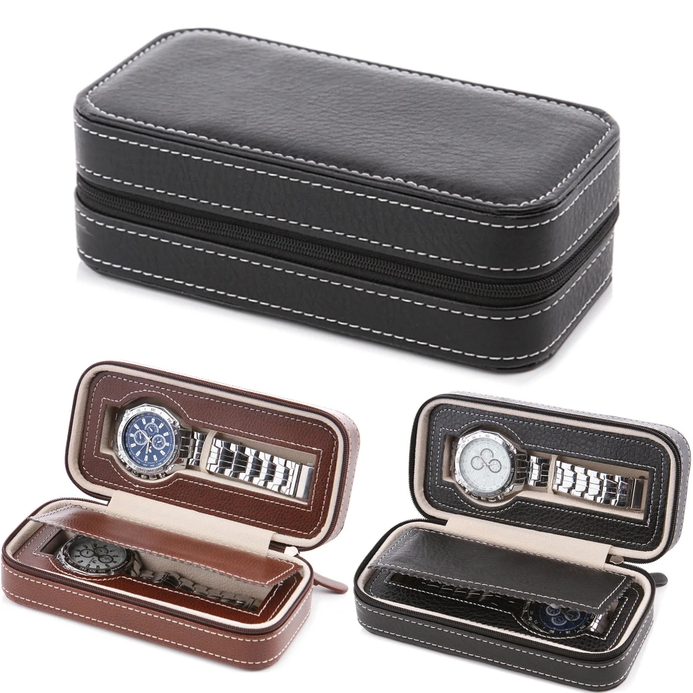 Buy 2 Slots Watch Case Storage With Zipper
