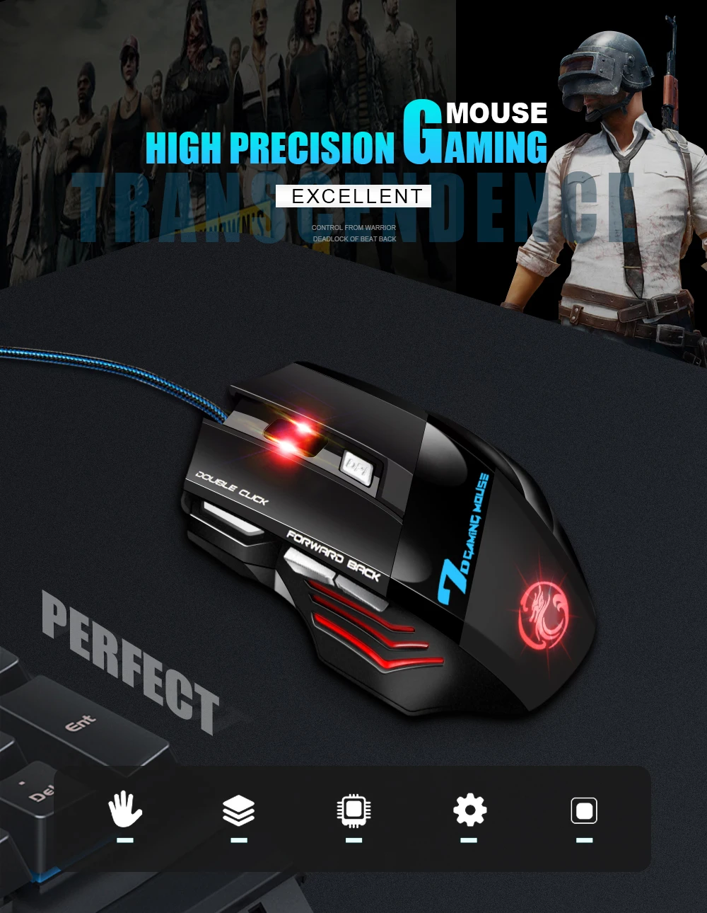 Новейшая X7 Проводная игровая мышь профессиональная 7 кнопок светодиодный эргономичная оптическая игровая мышь Мыши для ПК ноутбука компьютерная мышь геймера