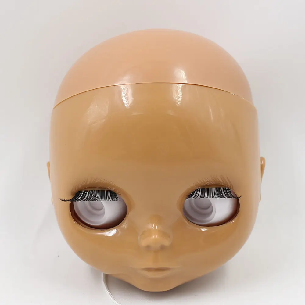 Заводская голова куклы Blyth без наглазников, волос и тела. Без макияжа меняйте лицо и глаза, как вы хотите - Цвет: Chocolate