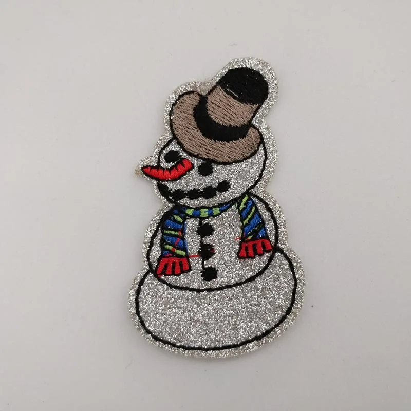 20 штук Рождественский Декор Снеговик куртка Блестящий патч parches вышивать на пачках для Костюмы bordados лоскутное вышитые аппликации