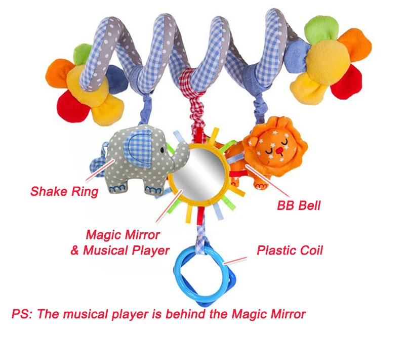 Раннее развитие мягкая детская кроватка кровать коляска игрушка спираль детские игрушки для новорожденных подвесное сиденье в автомобиль Bebe колокольчик погремушка игрушка для подарка