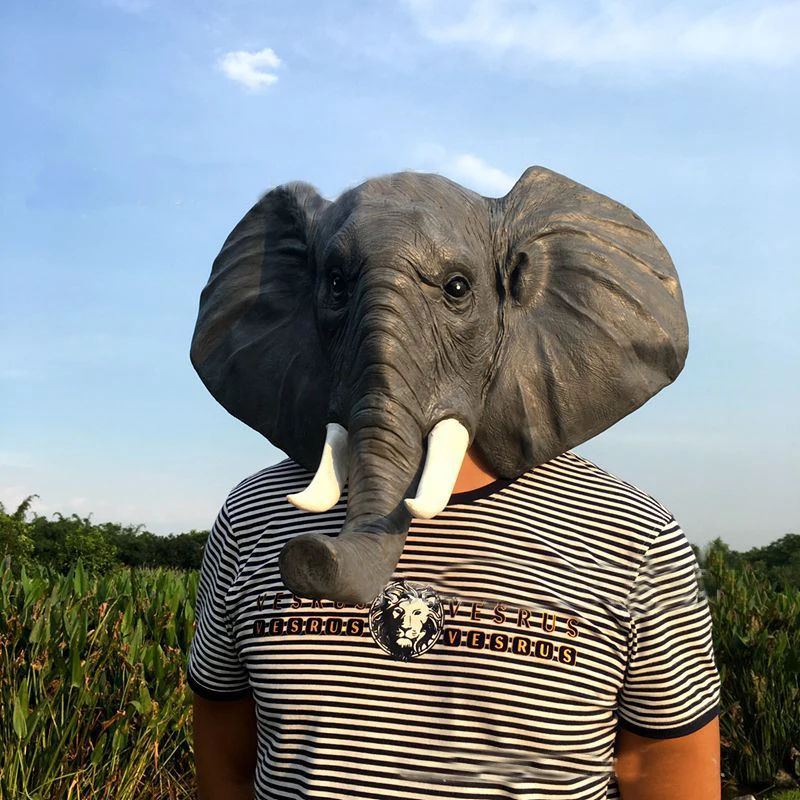 

Elephant Masks Halloween Adult Latex Mask Animal Cosplay Props Party Fancy Dress