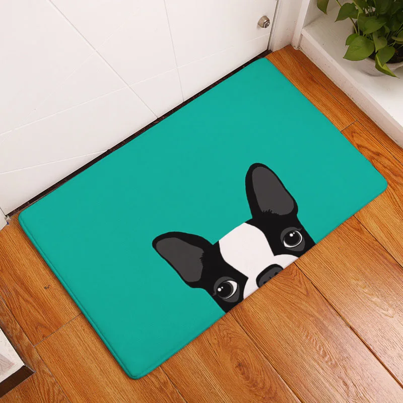 Wholesale Pug Bathroom Mat French Bulldog Home Chihuahua Rug Decor Home Floor Dog Lovers Gifts 40X60 cm Coral Fleece Comfortable - Цвет: 5