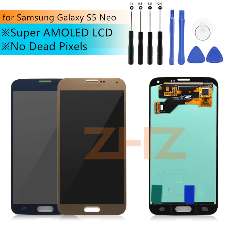 ЖК дисплей Super AMOLED для Samsung Galaxy S5 Neo G903 G903F с сенсорным экраном в сборе запасные