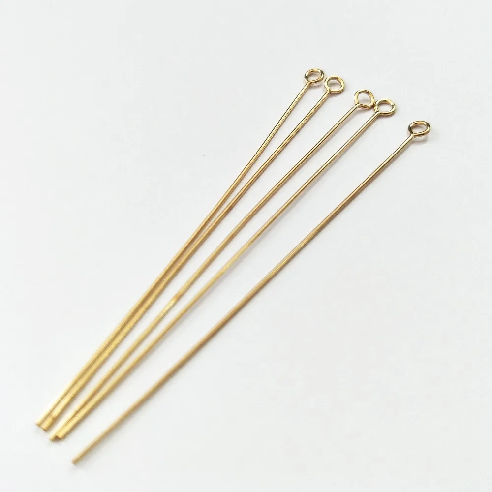 

14K Gold Filled High Quality Light Yellow Metal Ring Pin Beads Connector Pin DIY Handmade Jewelry Findings Accessories 5Pcs/Lot