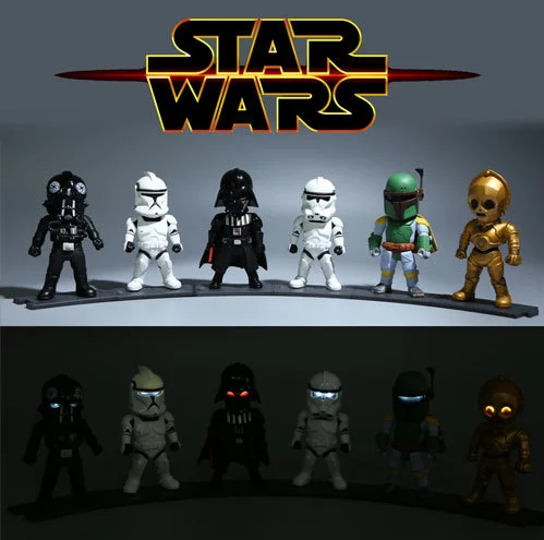 

hot ! NEW 6pcs/set 10cm Star Wars 7 The Force Awakens C-3PO Darth Vader PVC action figure toy