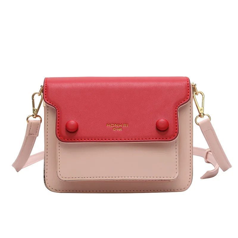 PU Leather Women Messenger Bags Small Panelled Shoulder Crossbody Bag
