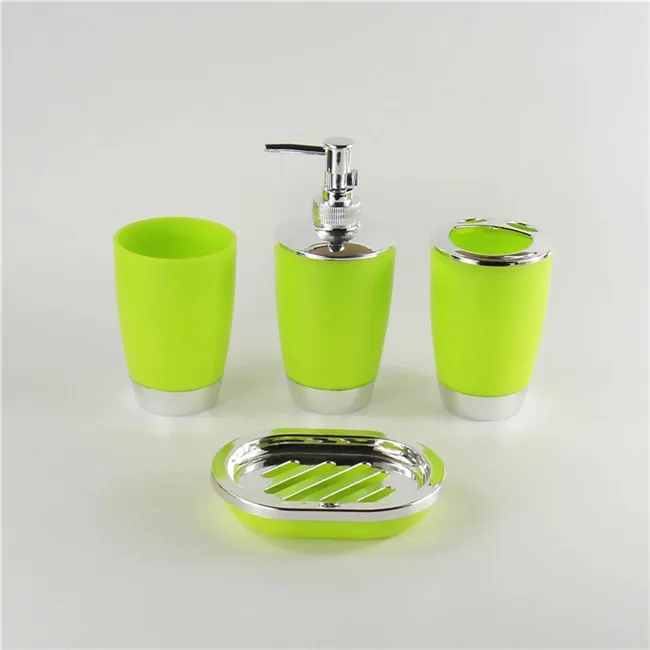 6 в 1 органайзер для ванной комнаты, аксессуары для инструментов, органайзер для зубных щеток, держатель для дезинфицирующего средства для рук, контейнер для мусора, щетка для хранения шампуня - Цвет: green 4 piece