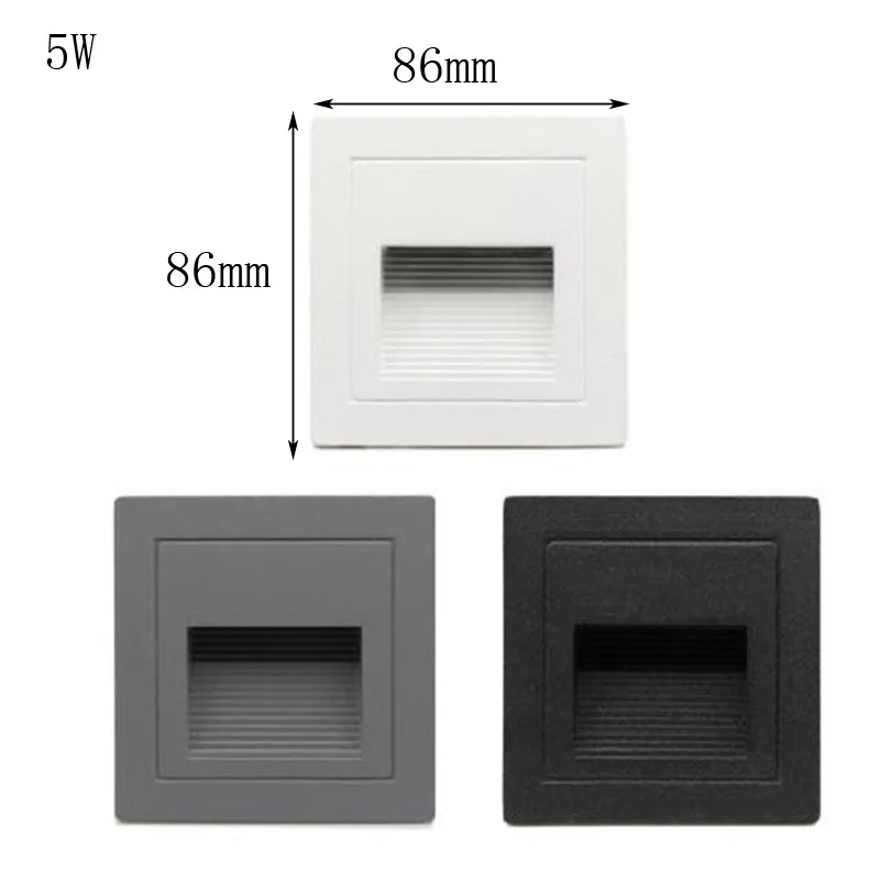 Kenlux Led stair light recessed step lights 3W&5W square & round AC85-265V outdoor & indoor waterproof fashion wall corner lamp