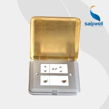 

2014 Newest Five hole multi-function phone,computer,TV connect floor socket saip china (SP-6T01)