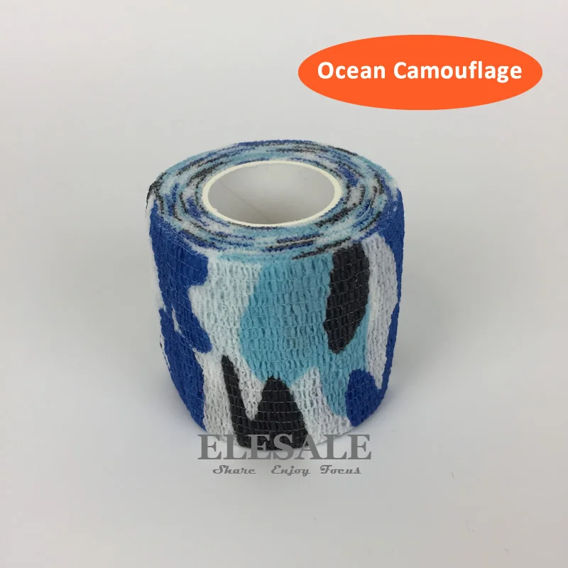 Новинка 1 шт. 5x4,5 см Нетканый самоклеящийся эластичный бандаж камуфляжная цветная спортивная лента для первой помощи набор для маникюра - Цвет: Ocean Camouflage