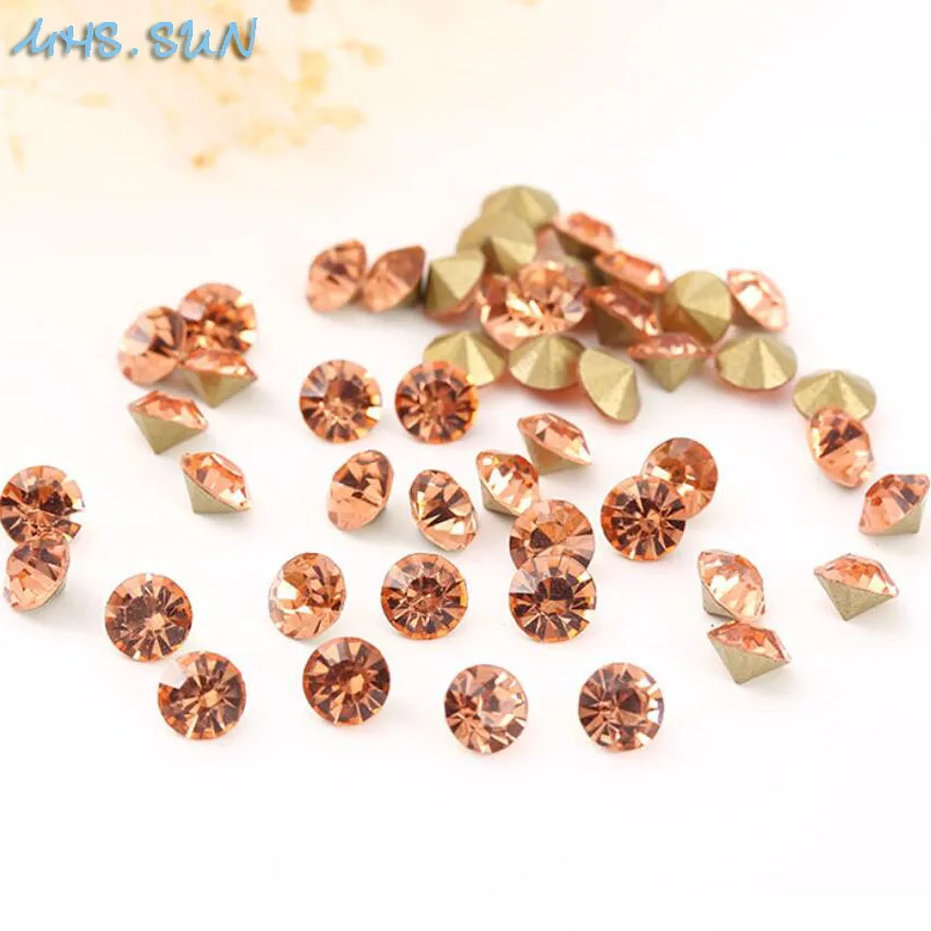 Peach MHS. SUN SS39 свободные заостренные Стразы с кристаллами для ювелирных аксессуаров свободные хрустальные камни сделай сам ручная работа 144 шт./лот - Цвет: Peach