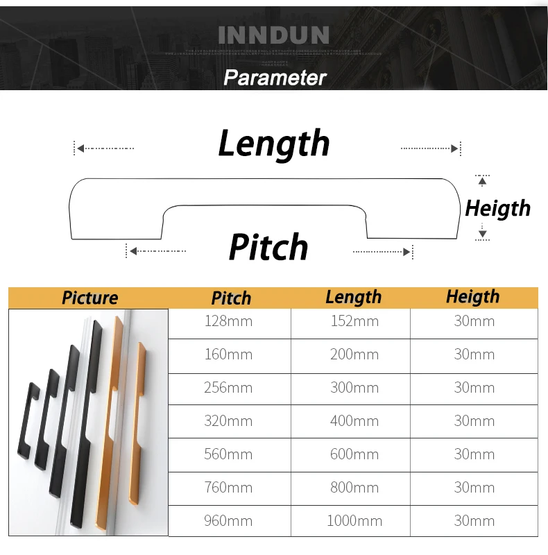 Американская ручка 1000 мм, Длинные матовые черные и золотые алюминиевые ручки, современная простая дверная ручка для шкафа, длинная ручка для ящика шкафа