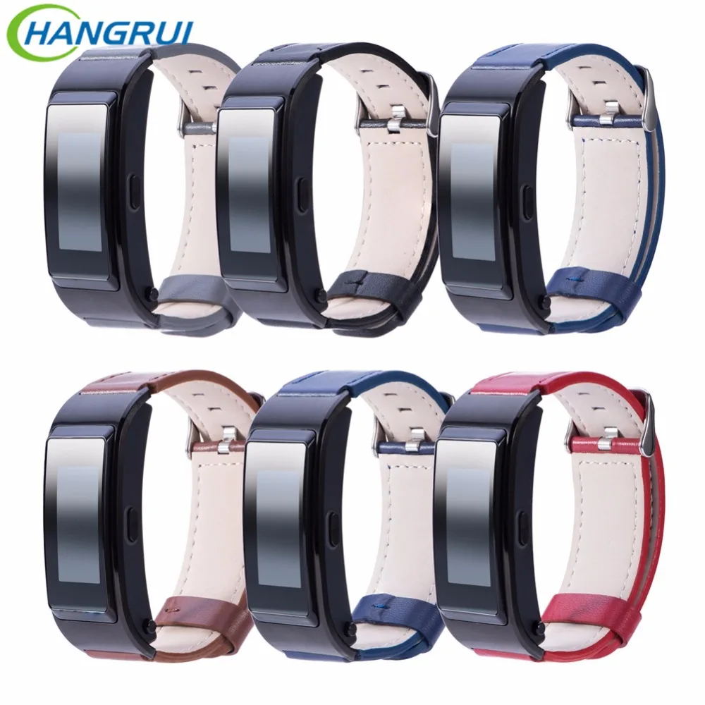 

HANGRUI Genuine Leather Strap with metal Buckle for Huawei Talkband B3 wristband bracelet watchband Talk band B3 belt replace