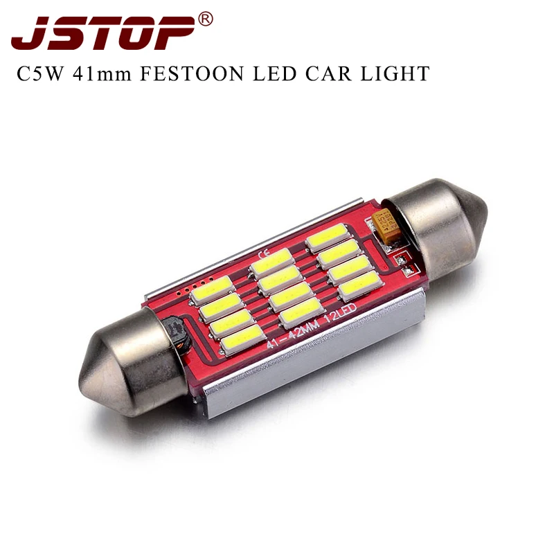JSTOP high quality c5w led 41mm car reading Lights 6000k 12VAC 4014smd