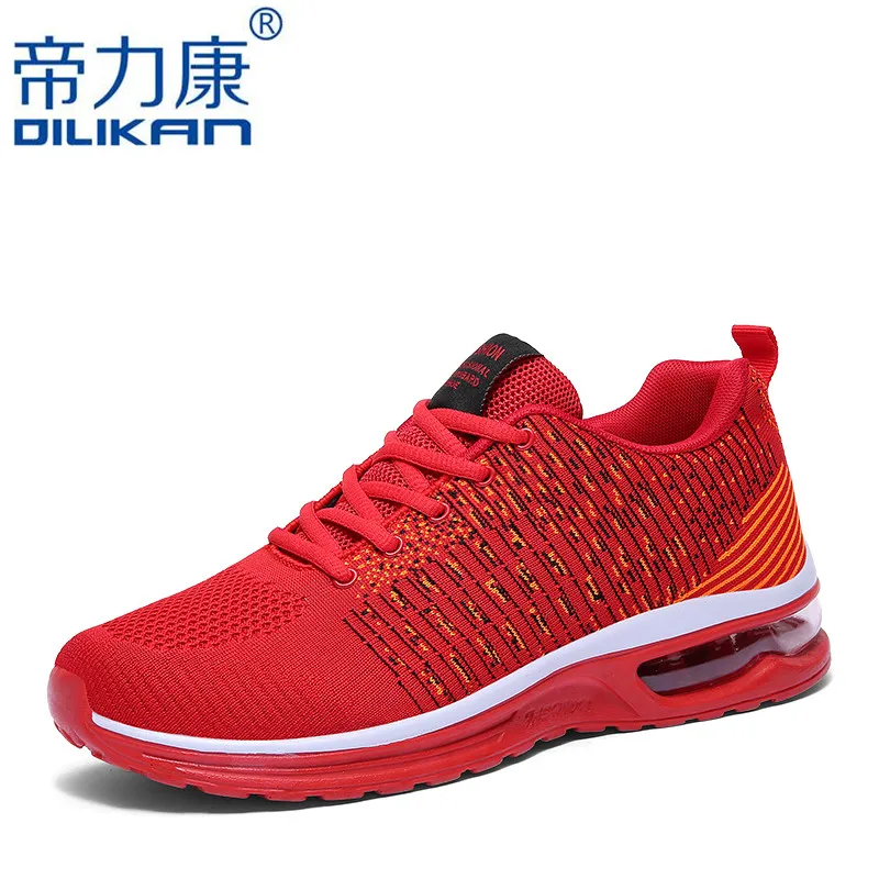 

2019 New Arrival Air Cushion Men Sneakers Lace-up Flying Woven Breathable Casual Male Spring Summer Running Outdoor Sports Shoes