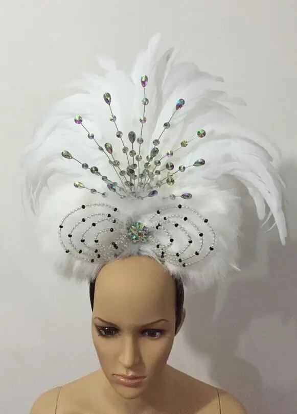 Белый Lo speedtacolo di danza copricamo di piume di accessori di abbigliamento La FESTA La Maschera IL Festival - Цвет: Белый