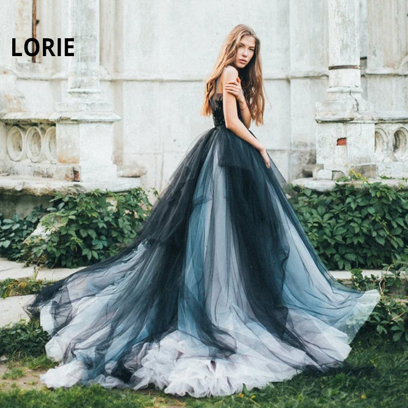 Lorie Lace Wedding Dresses 2020 Colorful Tulle Bride Dress Scoop