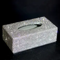 Коробка для салфеток держатель для автомобиля украшения из шёлковой бумаги съемная коробка для салфеток с кристаллами для домашнего