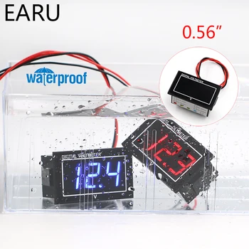 

DIY 0.56 Inch 0.56'' Waterproof LED Mini Digital Voltmeter Voltage Meter Gauge Display DC2.5-30V DC5-130V Motorcycle Car Boat