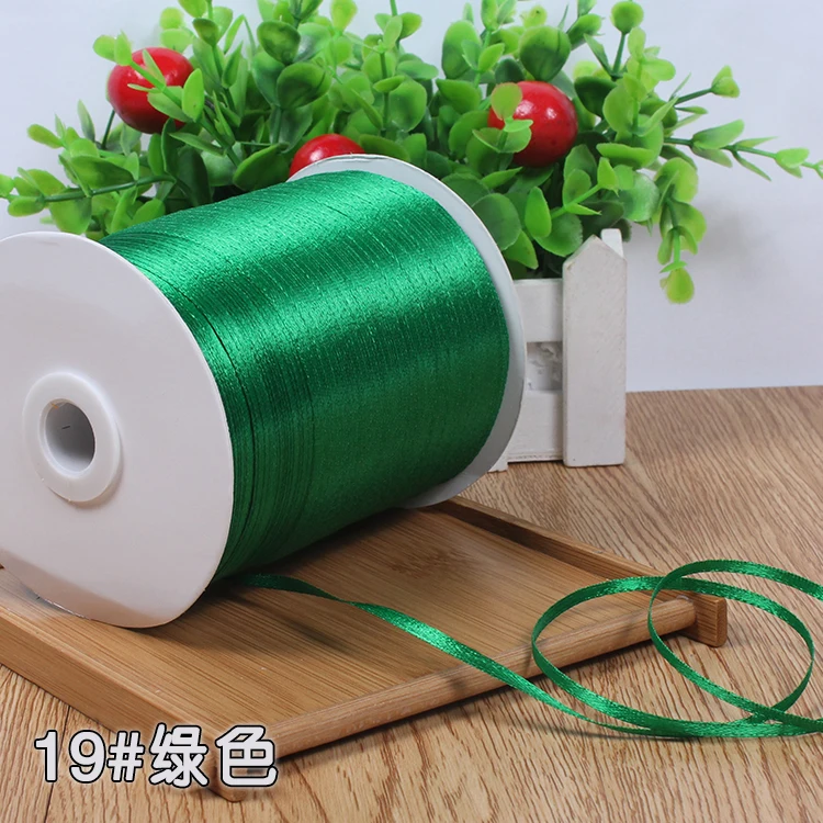 3 мм белая шелковая атласная лента ручной работы для рукоделия, шитья, Рождества, свадьбы, украшения, подарочная упаковка, 10 метров - Цвет: green